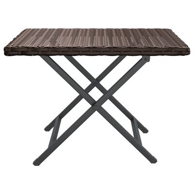 vidaXL Taitettava pöytä ruskea 45x35x32 cm polyrottinki