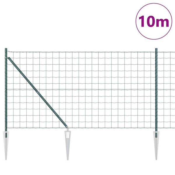 vidaXL Aita ja Tuki Vihre&auml; 1,4 x 10 m Ter&auml;s ja PVC