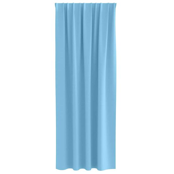 vidaXL Piment&auml;v&auml; verho renkailla 2 pcs Vaaleansininen 245 x 140 cm