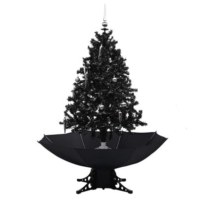 vidaXL Lunta satava joulukuusi sateenvarjopohjalla musta 140 cm PVC