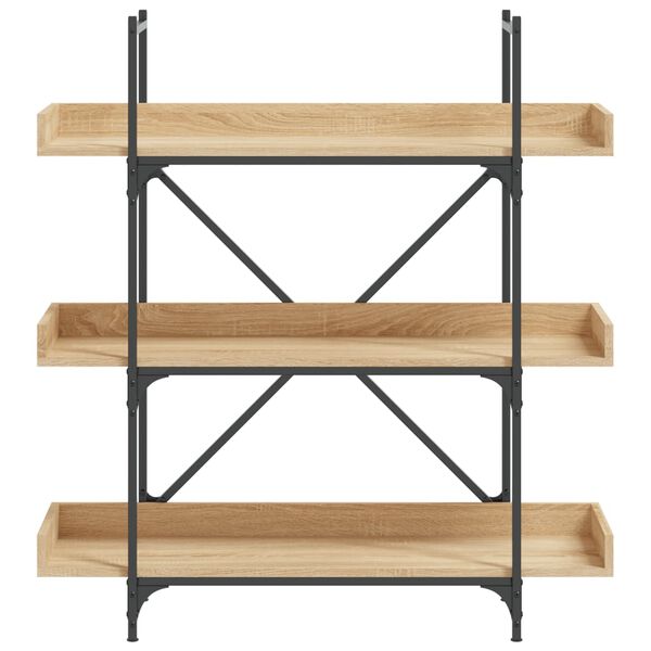 vidaXL Kirjahylly 3 tasoa Sonoma-tammi 100x33x108,5 cm tekninen puu