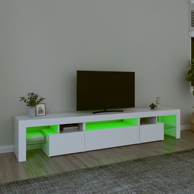 vidaXL TV-taso LED-valoilla valkoinen 215x36,5x40 cm