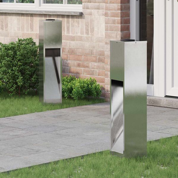 vidaXL Aurinkoinen LED-polkuvalo 2 pcs Hopea Ruostumaton ter&auml;s