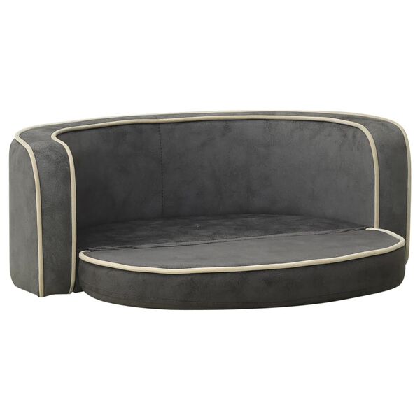 vidaXL Taitettava koiran sohva harmaa 73x67x26 cm plyysi pest&auml;v&auml;