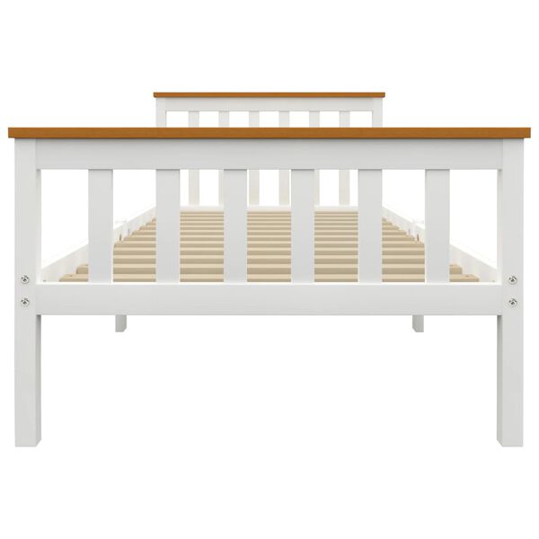vidaXL Sängynrunko 2 vetolaatikolla valkoinen täysi mänty 90x200 cm