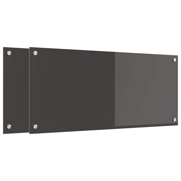 vidaXL Keitti&ouml;n suojapaneeli 2 pcs Tumma harmaa 90 x 40 cm