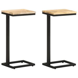 vidaXL Sivup&ouml;yd&auml;t 2 kpl 31,5x24,5x64,5 cm karkea mangopuu