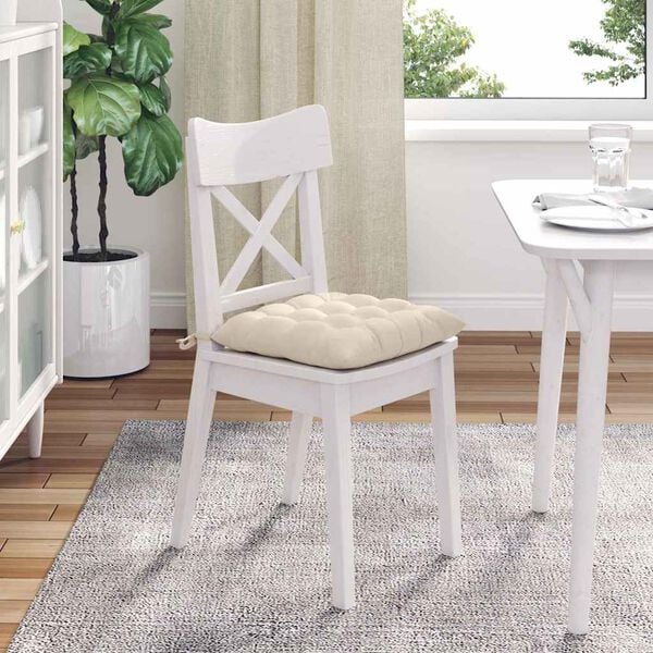 vidaXL Istuintyynyt 4 pcs Beige 40 x 40 x 6 cm Mikrokuitu