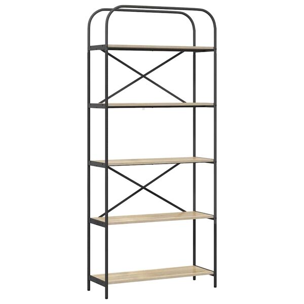 vidaXL Kirjahylly Sonoman tammi 80 x 30 x 183 cm Tekninen puu