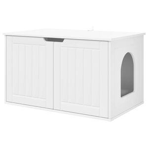 vidaXL Kissatalo Valkoinen 85 x 55 x 50,5 cm Tekninen puu
