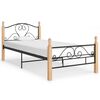 vidaXL S&auml;ngynrunko musta metalli 90x200 cm