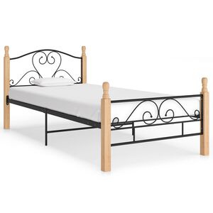 vidaXL S&auml;ngynrunko musta metalli 90x200 cm