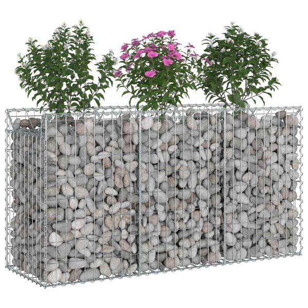 vidaXL Gabion Kohotettu Peti Hopea 150 x 50 x 80 cm Galvanoitu ter&auml;s
