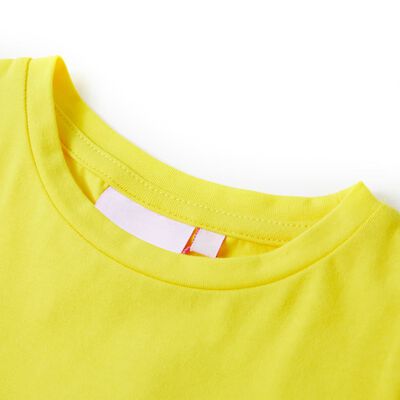 Lasten holkkihihainen T-paita kirkkaan keltainen 92