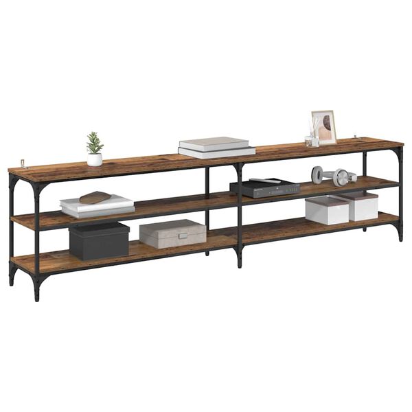 vidaXL TV-kaappi Vanha Puu 200 x 30 x 50 cm Hienosahattu puu ja rauta