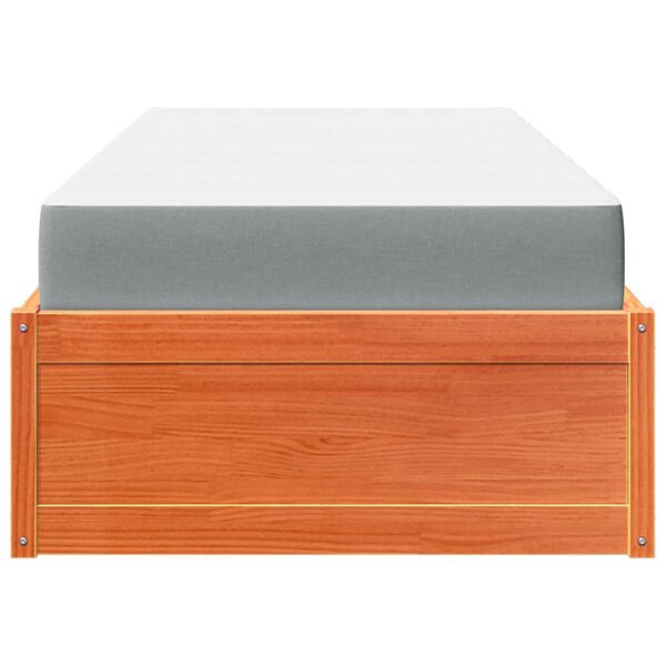 vidaXL Sänky patjalla vahanruskea 100x200 cm täysi mänty