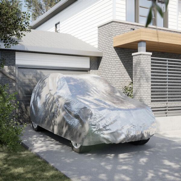 vidaXL Autopeite katumaasturille solkihihnoilla täysi hopea XL