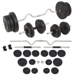 vidaXL K&auml;si- ja levypainosarja 60 kg
