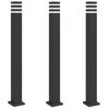 vidaXL Pylv&auml;svalaisimet 3 kpl musta 110 cm alumiini