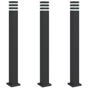 vidaXL Pylv&auml;svalaisimet 3 kpl musta 110 cm alumiini