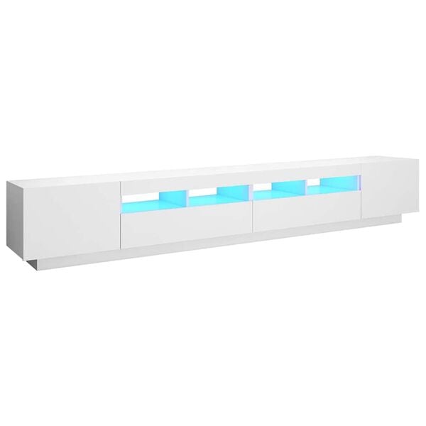vidaXL TV-taso LED-valoilla valkoinen 260x35x40 cm