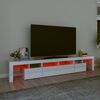 vidaXL TV-taso LED-valoilla korkeakiilto valkoinen 230x36,5x40 cm