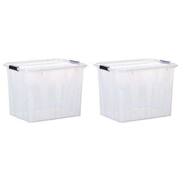 vidaXL S&auml;ilytyslaatikot kansilla 2 kpl l&auml;pin&auml;kyv&auml; 55 l