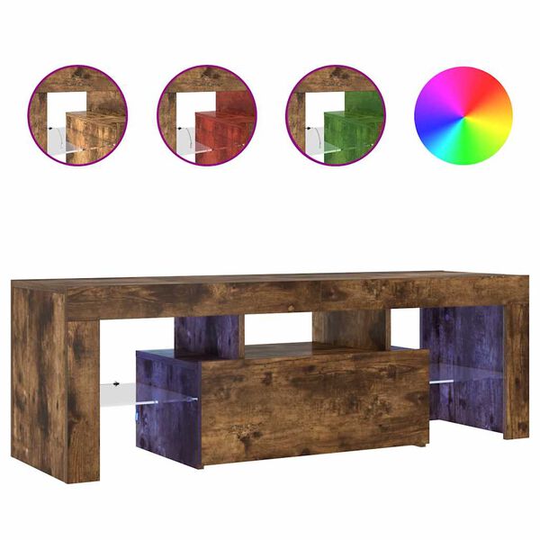 vidaXL TV-taso LED-valoilla savutammi 120x35x40 cm