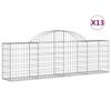 vidaXL Kaarevat kivikorit 13 kpl 200x30x60/80 cm galvanoitu rauta