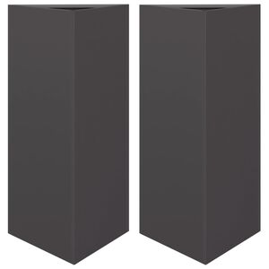 vidaXL Puutarhakukkalaatikot 2 kpl musta kolmio 40x34,5x75 cm ter&auml;s