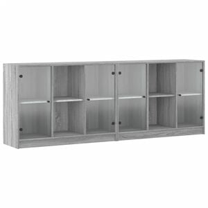 vidaXL Kirjahylly ovilla harmaa Sonoma 204x37x75 cm tekninen puu
