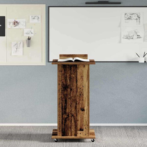 vidaXL Podium laatikon kanssa Vanha puu 55 x 55 x 107 cm Tekninen puu