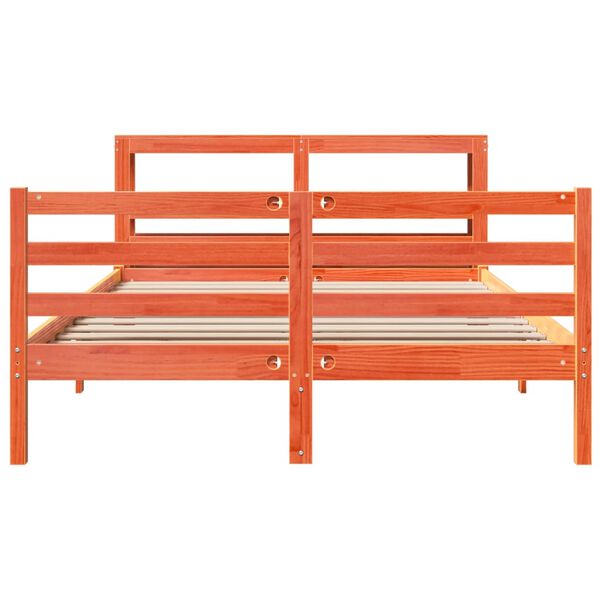 vidaXL S&auml;ngynrunko ilman patjaa vahanruskea 135x190 cm t&auml;ysi m&auml;nty