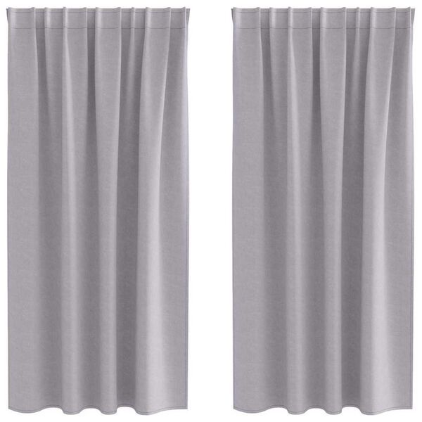 vidaXL Piment&auml;v&auml; verho renkailla 2 pcs Metalli harmaa 175 x 140 cm