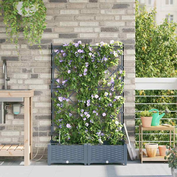 vidaXL Puutarha ruukku 2 pcs Vaalea Harmaa Ter&auml;s