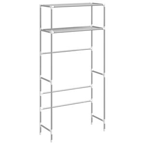 vidaXL S&auml;ilytyshylly pesukoneen ylle 2 tasoa harmaa 69x28x143 cm rauta