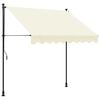 vidaXL Sis&auml;&auml;nkelattava markiisi kerma 250x150 cm kangas ja ter&auml;s