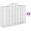 vidaXL Kaarevat kivikorit 8 kpl 200x50x140/160 cm galvanoitu rauta