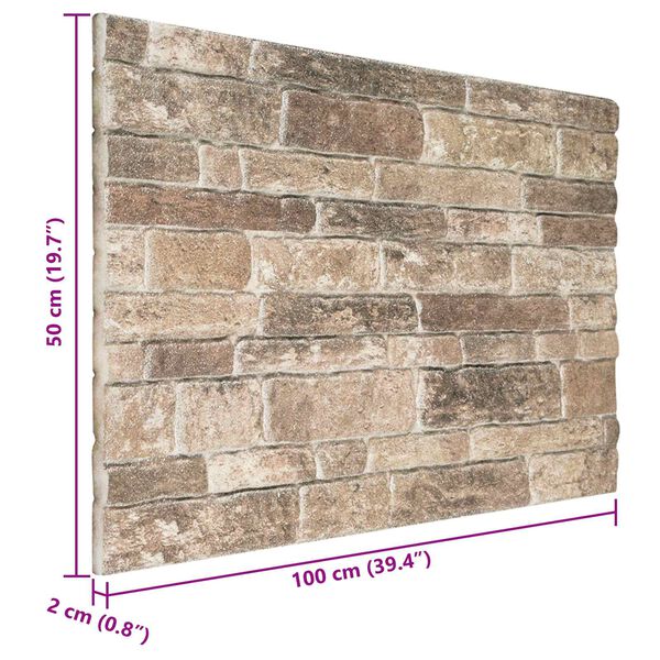 vidaXL Sein&auml;paneelit 10 pcs Moniv&auml;rinen 100 x 50 cm EPS vaahtomuovi