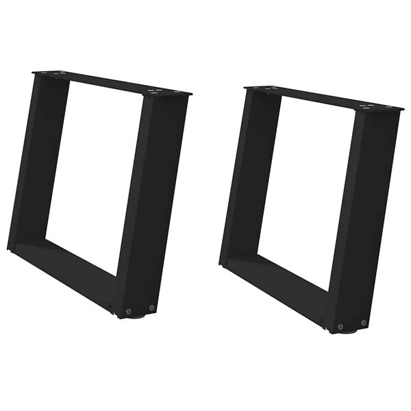 vidaXL Sohvap&ouml;yd&auml;n jalat U-muotoiset 2 kpl musta 70x(42-43) cm ter&auml;s