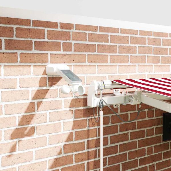 vidaXL Vetoutuva markiisi Punainen ja valkoinen 450 &times; 350 cm