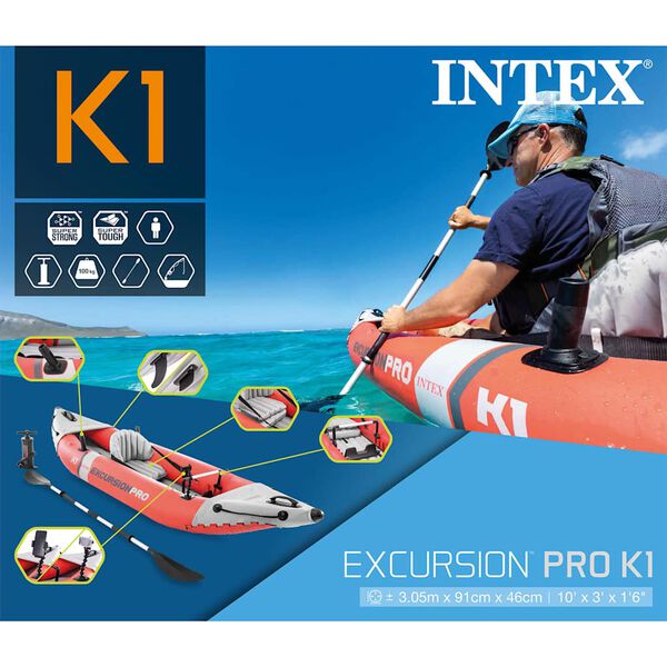 Intex Excursion Pro K1 T&auml;ytett&auml;v&auml; kajakki 305x91x46 cm