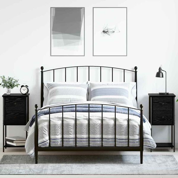 vidaXL Y&ouml;p&ouml;yt&auml;kaappi 2 pcs Musta tammi 32 x 42 x 70 cm Tekninen puu