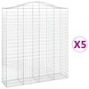vidaXL Kaarevat kivikorit 5 kpl 200x50x220/240 cm galvanoitu rauta