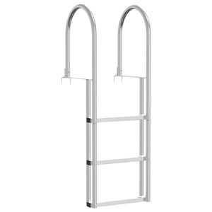 vidaXL 3-askeleen laiturlaskuri Hopea 45 x 11,5 x 134 cm Alumiini