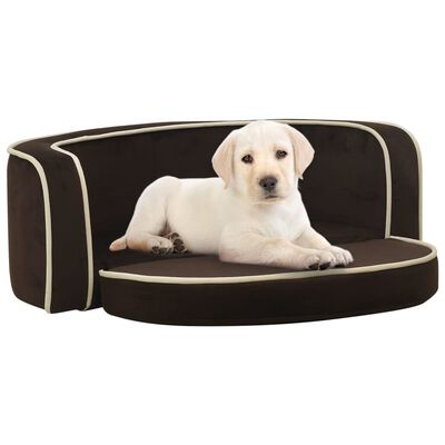 vidaXL Taitettava koiran sohva ruskea 73x67x26 cm plyysi pestävä