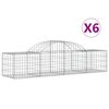 vidaXL Kaarevat kivikorit 6 kpl 200x50x40/60 cm galvanoitu rauta