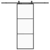 vidaXL Liukuovi asennustarvikkeilla musta 76x205 cm ESG lasi