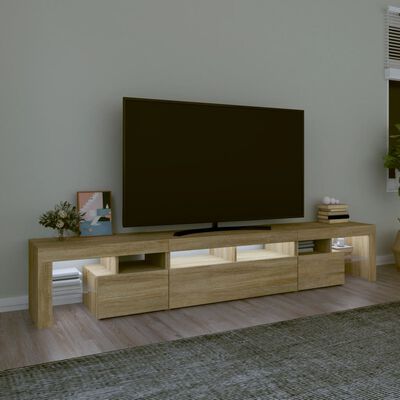 vidaXL TV-taso LED-valoilla Sonoma-tammi 230x36,5x40 cm