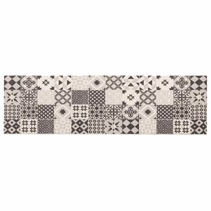 vidaXL Keitti&ouml;matto harmaa mosaiikki 150 x 45 cm 100% polyamidi